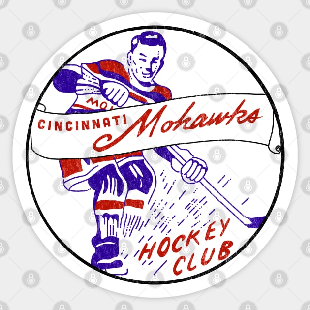 Defunct Cincinnati Mohawks Hockey 1949 Sticker by LocalZonly